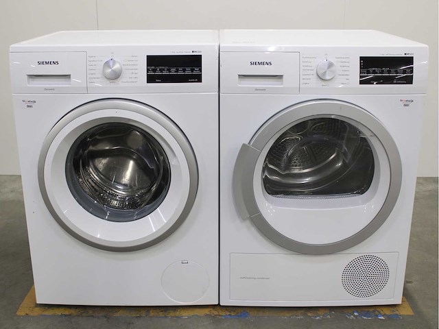 Siemens iq500 isensoric aquastop iqdrive wasmachine & siemens iq500 isensoric selfcleaning condenser wasdroger - afbeelding 1 van  8