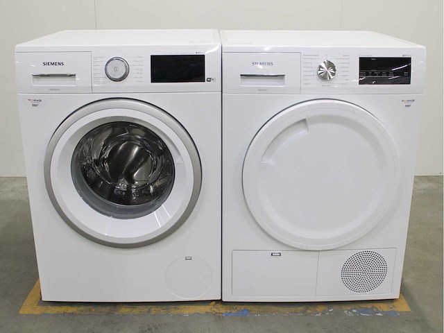 Siemens iq500 isensoric i-dos aquastop iqdrive wifi wasmachine & siemens iq300 isensoric extraklasse wasdroger - afbeelding 1 van  8