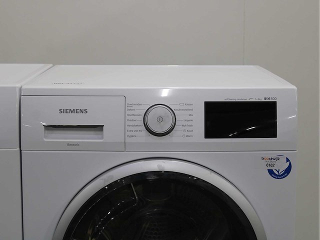 Siemens iq500 isensoric iqdrive aquastop wasmachine & siemens iq500 isensoric selfcleaning condenser wasdroger - afbeelding 6 van  8