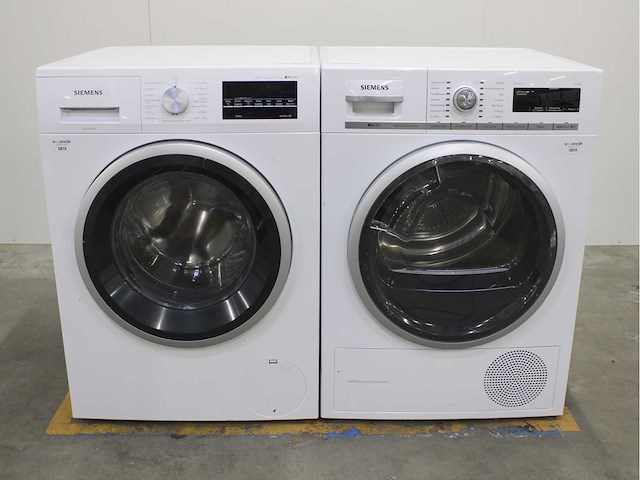 Siemens iq500 isensoric iqdrive aquastop wasmachine & siemens iq700 isensoric selfcleaning condenser wasdroger - afbeelding 1 van  8