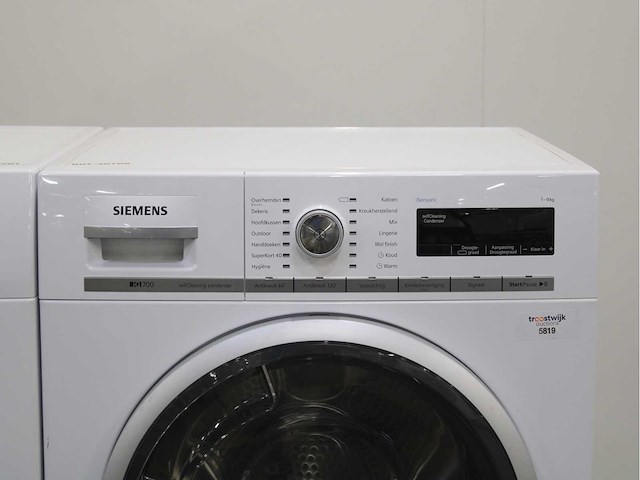 Siemens iq500 isensoric iqdrive aquastop wasmachine & siemens iq700 isensoric selfcleaning condenser wasdroger - afbeelding 6 van  8