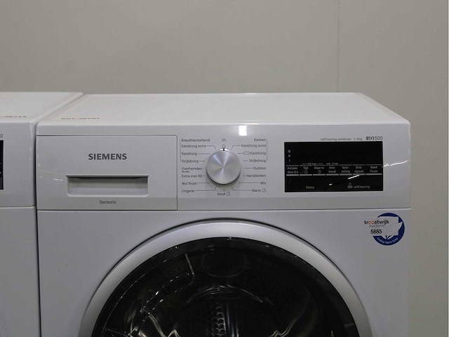 Siemens iq500 isensoric iqdrive wasmachine & siemens iq500 isensoric selfcleaning condenser wasdroger - afbeelding 6 van  8