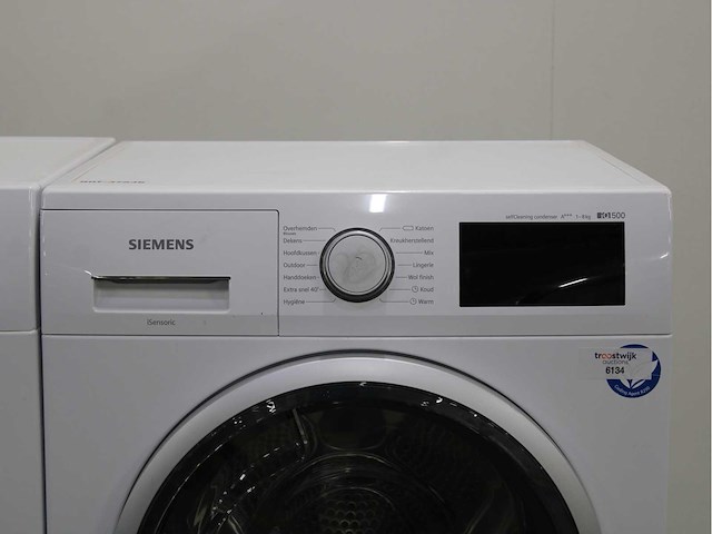 Siemens iq500 isensoric iqdrive wasmachine & siemens iq500 isensoric selfcleaning condenser wasdroger - afbeelding 6 van  8