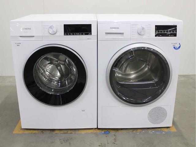 Siemens iq500 isensoric wasmachine & siemens iq500 isensoric selfcleaning condenser wasdroger - afbeelding 1 van  8