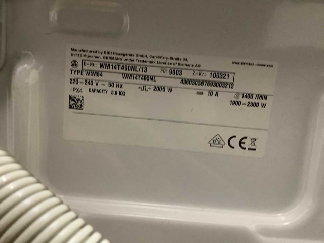 Siemens iq500 wm14t490nl wim64 wasmachine - afbeelding 4 van  12