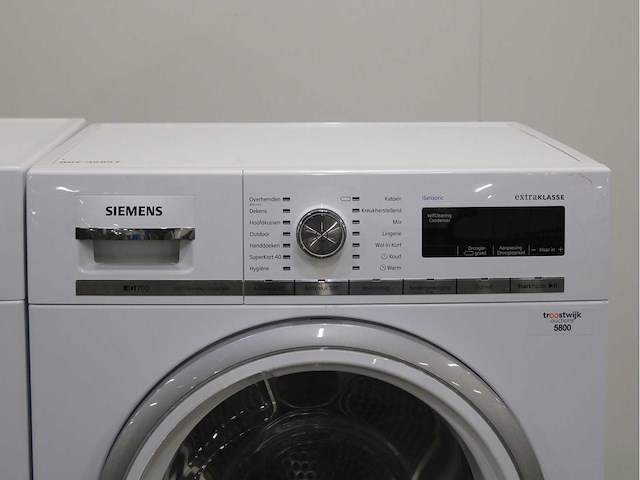 Siemens iq700 isensoric aquastop extraklasse wasmachine & siemens iq700 isensoric selfcleaning condenser extraklasse wasdroger - afbeelding 6 van  8
