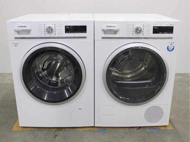 Siemens iq700 isensoric aquastop wasmachine & siemens iq700 isensoric bestcollection selfcleaning condenser wasdroger - afbeelding 1 van  8