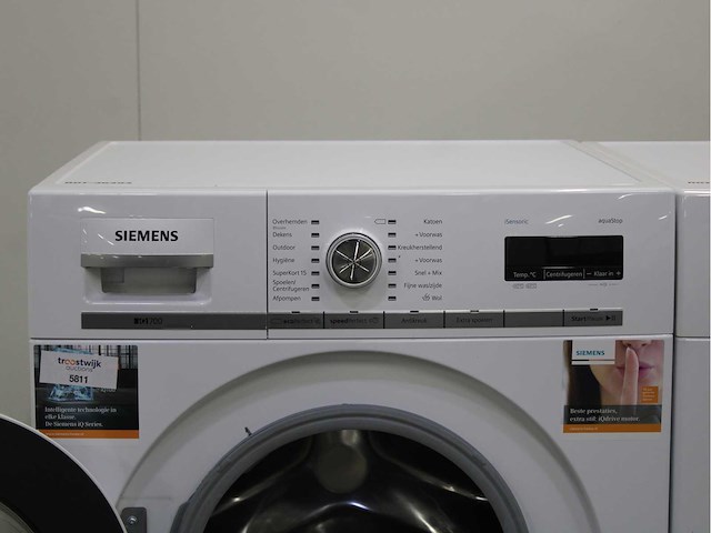 Siemens iq700 isensoric aquastop wasmachine & siemens iq700 isensoric selfcleaning condenser wasdroger - afbeelding 3 van  8