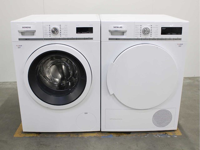 Siemens iq700 isensoric aquastop wasmachine & siemens iq700 isensoric selfcleaning condenser wasdroger - afbeelding 1 van  7