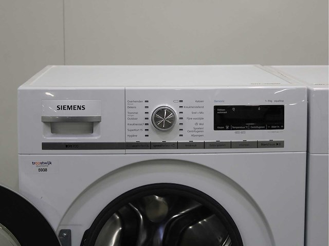 Siemens iq700 isensoric aquastop wasmachine & siemens iq800 isensoric selfcleaning condenser wasdroger - afbeelding 3 van  8