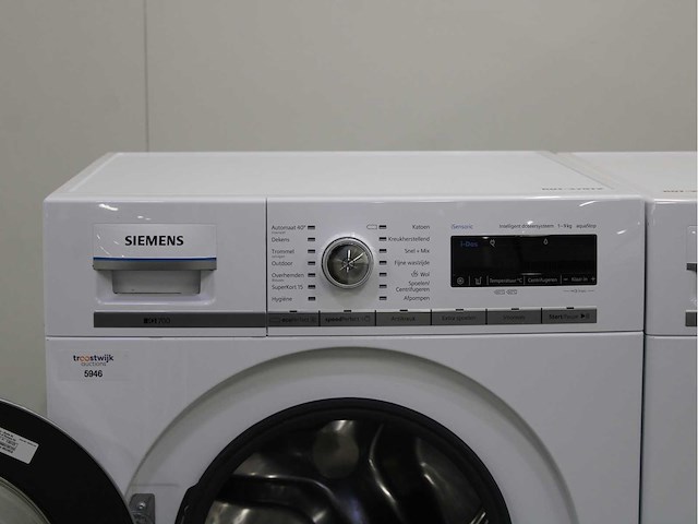 Siemens iq700 isensoric aquastop wasmachine & siemens iq800 isensoric selfcleaning condenser wasdroger - afbeelding 3 van  8