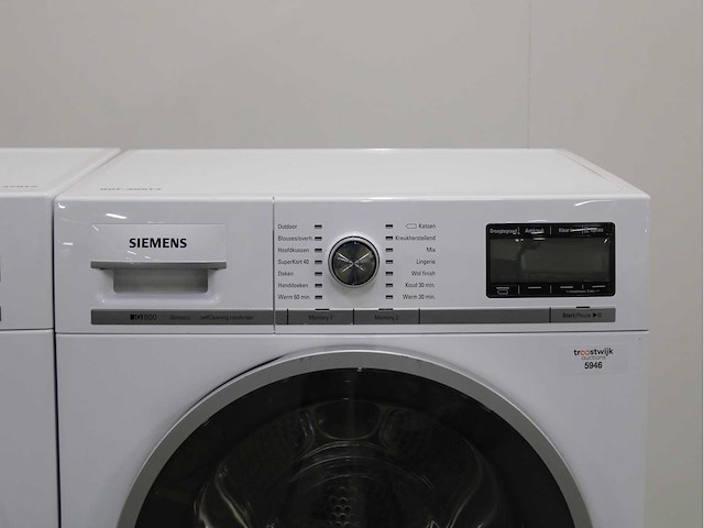 Siemens iq700 isensoric aquastop wasmachine & siemens iq800 isensoric selfcleaning condenser wasdroger - afbeelding 6 van  8