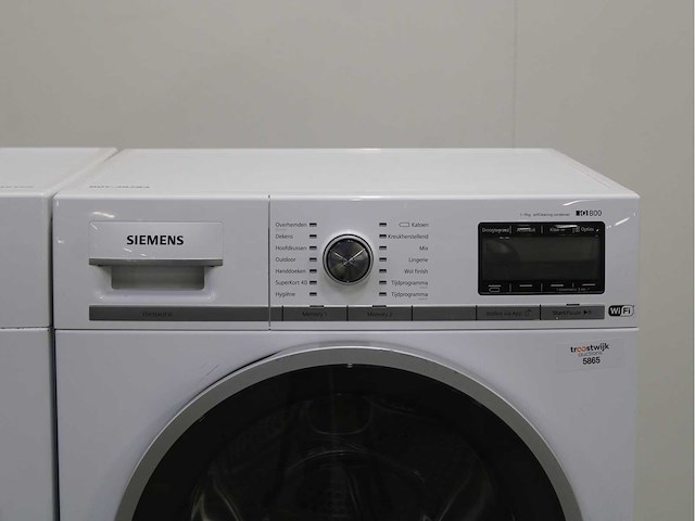 Siemens iq700 isensoric i-dos aquastop wasmachine & siemens iq800 isensoric selfcleaning condenser wifi wasdroger - afbeelding 6 van  8