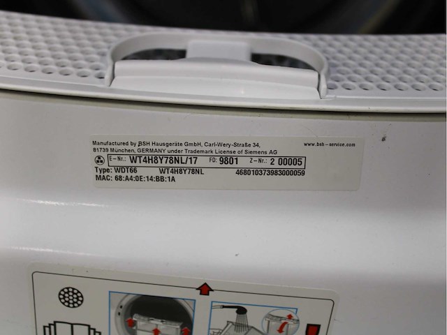 Siemens iq700 isensoric i-dos aquastop wasmachine & siemens iq800 isensoric selfcleaning condenser wifi wasdroger - afbeelding 8 van  8