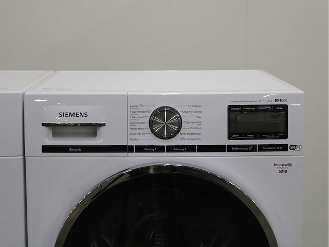 Siemens iq700 isensoric wasmachine & siemens iq800 isensoric wifi wasdroger - afbeelding 6 van  8