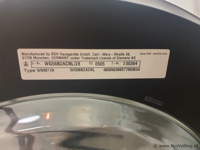 Siemens iq700 voorlader wasmachine wg56b2acnl - afbeelding 3 van  5