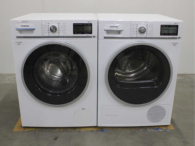Siemens iq800 i-dos isensoric wifi wasmachine & siemens iq800 isensoric selfcleaning condenser wifi wasdroger - afbeelding 1 van  8