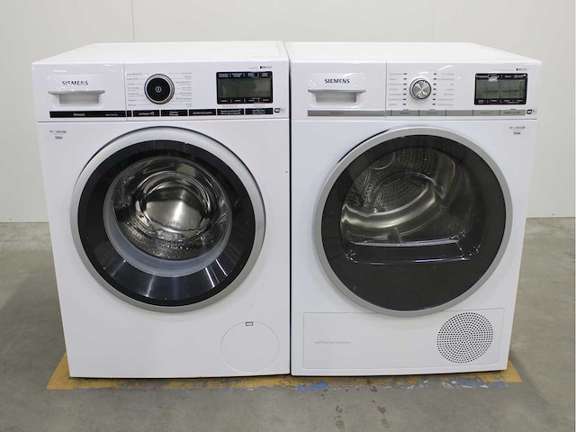 Siemens iq800 isensoric aquastop wifi wasmachine & siemens iq800 isensoric selfcleaning condenser wifi wasdroger - afbeelding 1 van  7