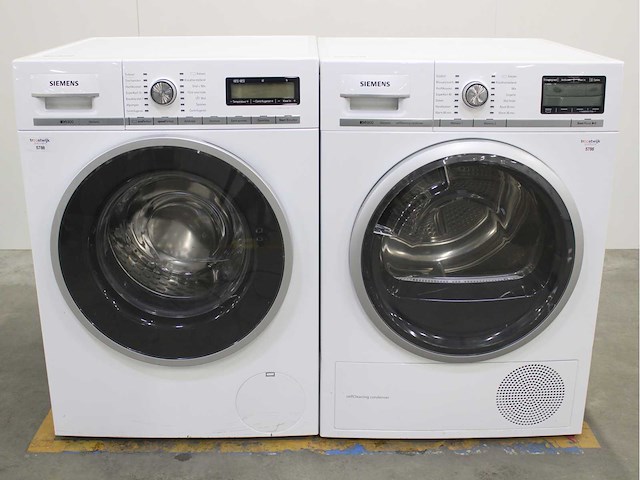 Siemens iq800 isensoric wasmachine & siemens iq800 isensoric selfcleaning condenser wasdroger - afbeelding 1 van  8