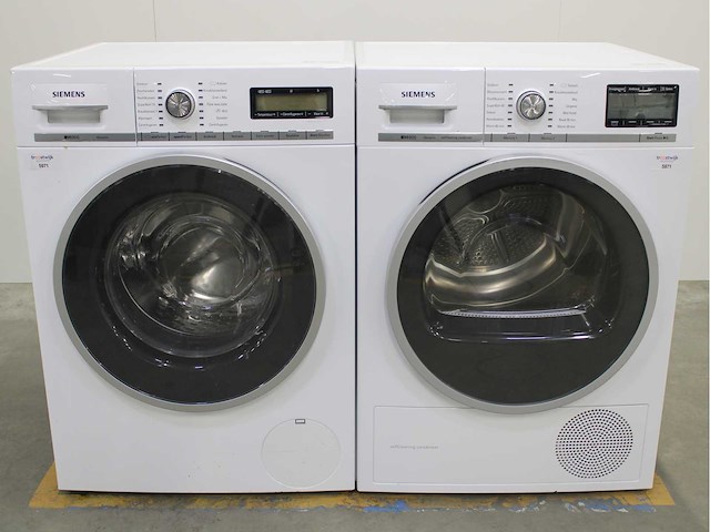 Siemens iq800 isensoric wasmachine & siemens iq800 isensoric selfcleaning condenser wasdroger - afbeelding 1 van  7
