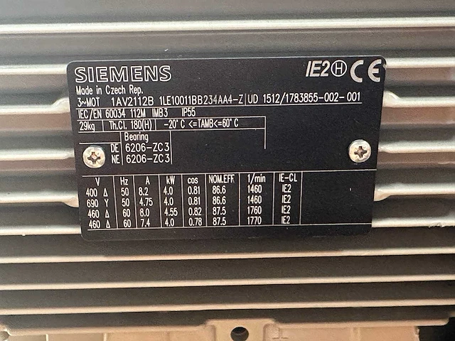 Siemens, italvibras g. silingardi - partij elektromotoren & industriële trilmotoren, 4–5,5 kw - afbeelding 4 van  7