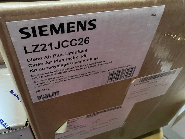Siemens lz21jcc26 recirculatie starterset wit met clean air plus filter - afbeelding 3 van  4