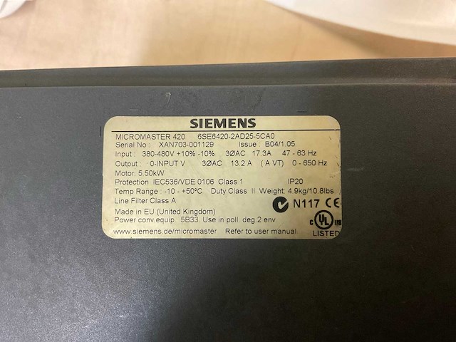Siemens micromaster 420 frequentieregelaar - afbeelding 3 van  3