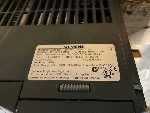 Siemens micromaster 430 frequentieregelaar - afbeelding 4 van  5