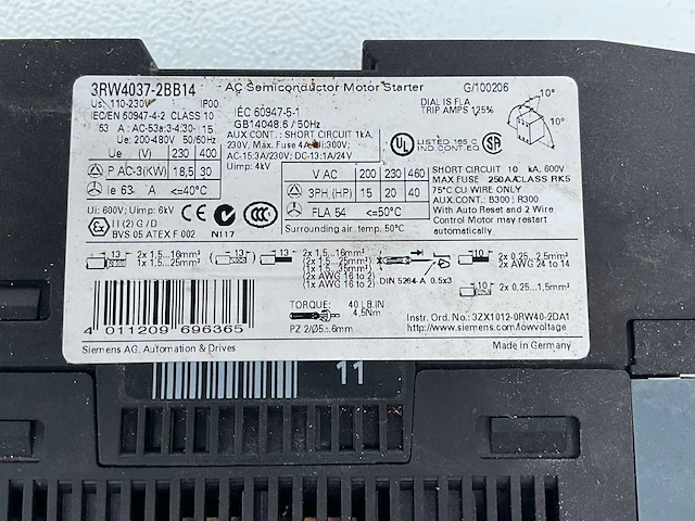 Siemens sirius 3rw3047-2bb14 softstarter (2x) - afbeelding 4 van  4