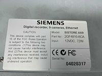 Siemens sistore ax9 digitale cctv recorder - afbeelding 6 van  7