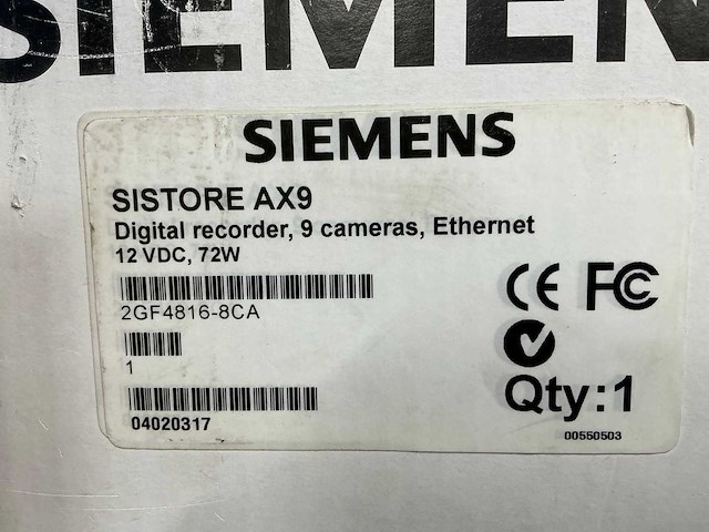 Siemens sistore ax9 digitale cctv recorder - afbeelding 7 van  7