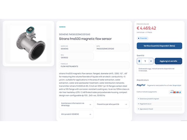 Siemens sitrans fms500 magnetische inductieve flowmeter dn100 7me6532 - afbeelding 2 van  7