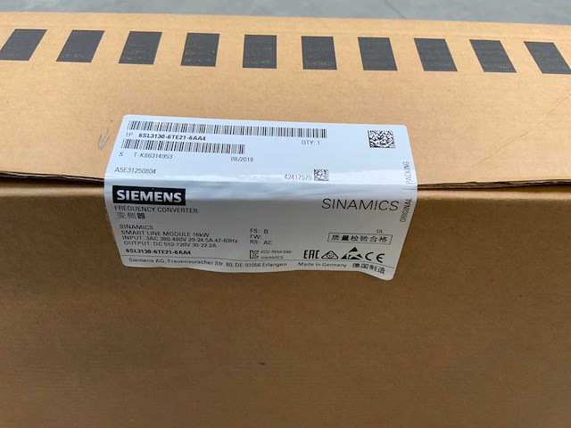 Siemens smart line module 16kw frequency converter - ongebruikt - afbeelding 6 van  6