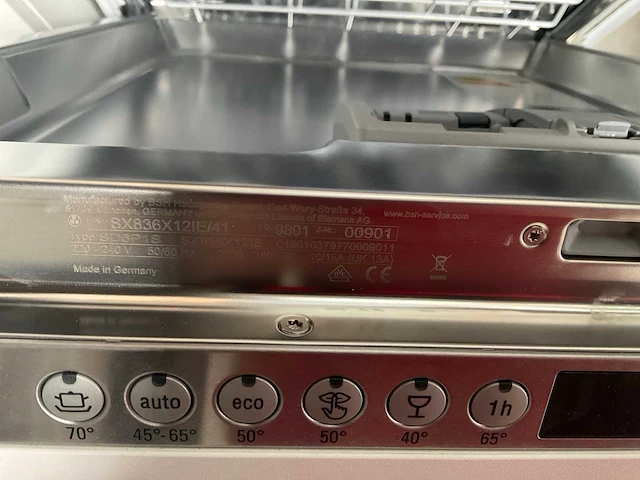 Siemens sx836x12ie inbouw vaatwasser - afbeelding 8 van  8