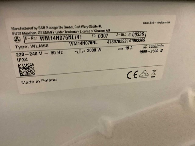 Siemens wlm68 wasmachine - afbeelding 7 van  8