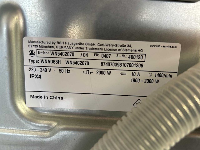 Siemens wn54c2070 wasdroogcombinatie 9/6 kg - afbeelding 4 van  4