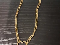 Sieraden bestaande uit o.a. schakelketting met harthanger, oorbellen & armband - afbeelding 5 van  10