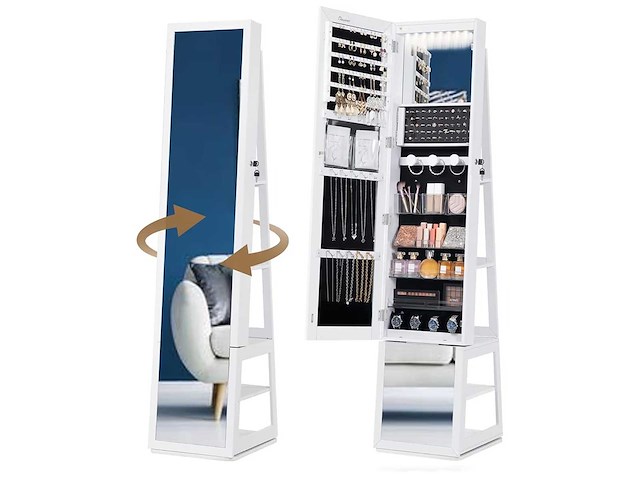 Sieraden kast met spiegel op draaiplateau - afbeelding 1 van  4