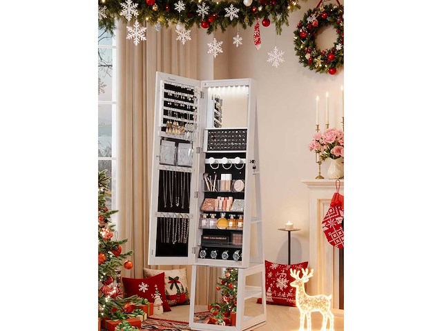 Sieraden kast met spiegel op draaiplateau - afbeelding 2 van  4