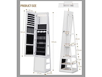 Sieraden kast met spiegel op draaiplateau - afbeelding 3 van  4