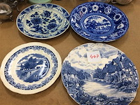 Sierborden blauw 4stuks - afbeelding 1 van  3