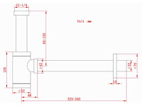 Siffon vonato, afvoer siffon inbouw, zwart - afbeelding 2 van  3