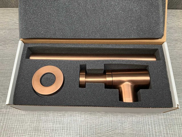 Sifon laag 5/4" geborsteld brons koper - afbeelding 2 van  5