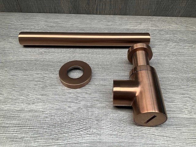 Sifon laag 5/4" geborsteld brons koper - afbeelding 3 van  5
