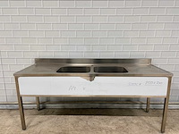 Silko - rvs spoeltafel met dubbel spoelbak - ongebruikt