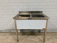 Silko - rvs spoeltafel met dubbele spoelbak ongebruikt