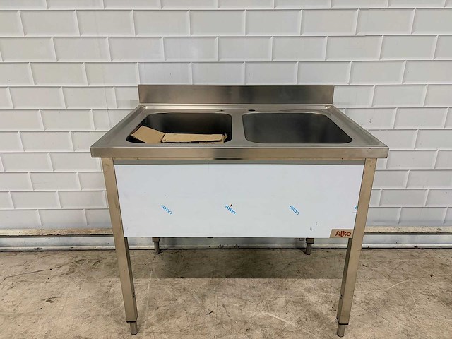 Silko - rvs spoeltafel met dubbele spoelbak ongebruikt - afbeelding 2 van  8