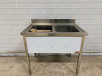 Silko - rvs spoeltafel met dubbele spoelbak ongebruikt - afbeelding 2 van  8