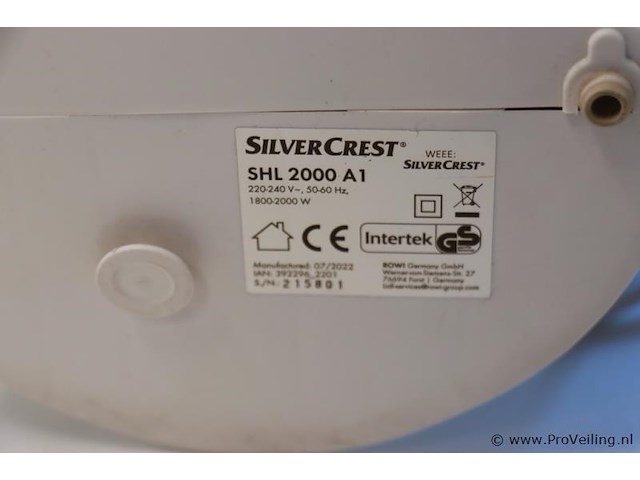 Silvercrest ventilatorkachel shl 2000 & tristar fan heater - afbeelding 3 van  4