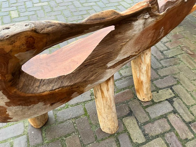 Silvijn meubels wortel houten bank - afbeelding 3 van  13